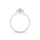 9ct White Gold 0.15ct Natural Diamond Retro Oval Cluster Twist Ring