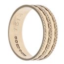 9ct Yellow Gold Patterned Wedding Band 6mm