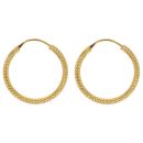22ct Yellow Gold Dot Grain Hoop Earrings