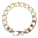 9ct Yellow Gold Rectangle Curb Bracelet 9"