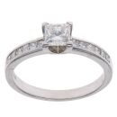 Platinum 1.10ct Princess Cut Diamond Solitaire Ring