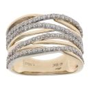9ct Yellow Gold 1.00ct Brilliant Cut Diamond Crossover Ring