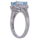 18ct White Gold 0.34ct Brilliant Cut Diamond and Aquamarine Cluster Ring