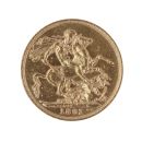 1891 Victoria Jubilee Head UK Full Sovereign Coin