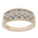 9ct Yellow Gold 0.15ct Brilliant Cut Diamond Fancy Ring