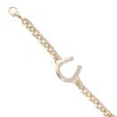 9ct Yellow Gold Cubic Zirconia Horseshoe Belcher Bracelet 5.5"