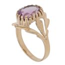 9ct Yellow Gold Amethyst Single Stone Ring