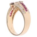 18ct Yellow Gold 0.35ct Diamond And Ruby Zig Zag Ring