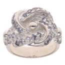 Silver Cubic Zirconia Knot Ring