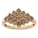 9ct Yellow Gold 1.00ct Brilliant Cut Diamond Cluster Ring
