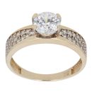 9ct Yellow Gold Cubic Zirconia Single Stone Ring