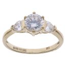 9ct Yellow Gold Cubic Zirconia Solitaire Ring