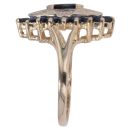 9ct Yellow Gold 0.02ct Diamond and Sapphire Ring