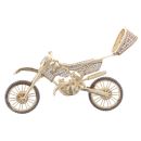 9ct Yellow Gold Cubic Zirconia Motorbike Pendant