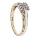 9ct Yellow And White Gold 0.20ct Brilliant Cut Diamond Cluster Ring