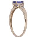 9ct Yellow Gold 0.10ct Diamond and Tanzanite Single Stone Ring