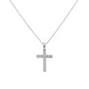 18ct White Gold 0.70ct Diamond Cross Pendant and Chain 20"