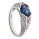 18ct White Gold 0.50ct Brilliant Cut Diamond and Sapphire Fancy Ring