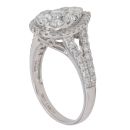 18ct White Gold 1.50ct Brilliant and Single Cut Diamond Cluster Ring