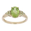 9ct Yellow Gold Green Gemstone And Peridot Ring