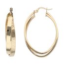 14ct Yellow Gold Greek Key Double Hoop Earrings