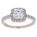 9ct White Gold Cubic Zirconia Cluster Ring