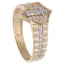 14ct Yellow & White Gold Cubic Zirconia Signet Ring