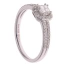 18ct White Gold 0.75ct Brilliant and Asscher Cut Diamond Cluster Ring