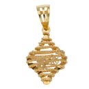 22ct Yellow Gold  Floral Drop Pendant