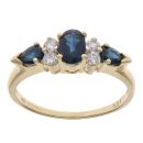 18ct Yellow Gold 0.21ct Diamond and Sapphire Ring