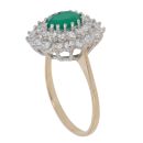 9ct Yellow Gold Chalcedony and Cubic Zirconia Cluster Ring