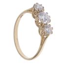 9ct Yellow Gold Cubic Zirconia Three Stone Ring