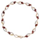 14ct Yellow Gold Cubic Zirconia and Garnet Bracelet 7"