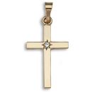 9ct Yellow Gold 0.03ct Diamond Cross