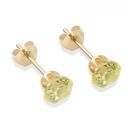 9ct Yellow Gold Light Peridot Cubic Zirconia Stud Earrings 5mm