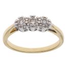 18ct Yellow Gold 0.20ct Brilliant Cut Diamond Trilogy Ring