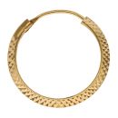 22ct Yellow Gold Diamond Cut Hoop Earrings
