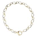 9ct Yellow and White Gold Circle Link Fancy Bracelet 7"