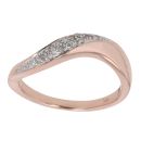 9ct Rose Gold 0.15ct Diamond And Wave Ring