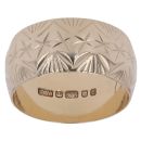 9ct Yellow Gold Patterned Zigzag Wedding Band 8mm