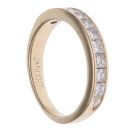 14ct Yellow Gold 0.75ct Princess Cut Diamond Half Eternity Ring