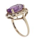 9ct Yellow Gold Amethyst Single Stone Ring