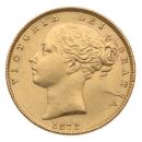 1873 Victoria Young Head Shield UK Full Sovereign Coin
