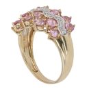 9ct Yellow Gold 0.05ct Brilliant Cut Diamond and Sapphire Fancy Cluster Ring