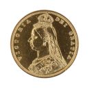1892 Victoria Jubilee Head Shield Back UK Half Sovereign Coin