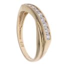 9ct Yellow Gold Cubic Zirconia Crossover Ring