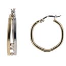 14ct Yellow and White Gold Double Hoop Earrings