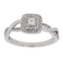9ct White Gold 0.33ct Brilliant Cut Diamond Cluster Ring