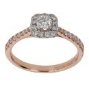 18ct Rose Gold 0.51ct Brilliant Cut Diamond Cluster Ring