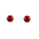 9ct Yellow Gold Garnet Cubic Zirconia Stud Earrings 5mm